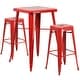preview thumbnail 20 of 37, 23.75-inch Square Metal Indoor-Outdoor Bar Table Set - 27.75"W x 27.75"D x 40"H