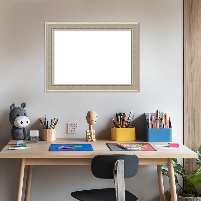 Amanti Art Mezzo Silver Framed Dry Erase Magnetic Board