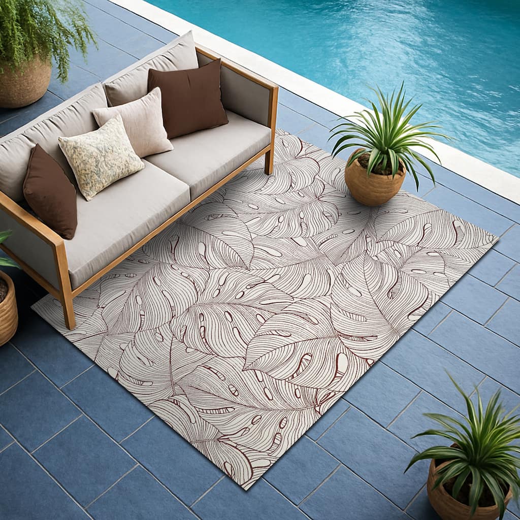 Dream Decor Rugs Juniper Monstera Indoor Outdoor Area Rug