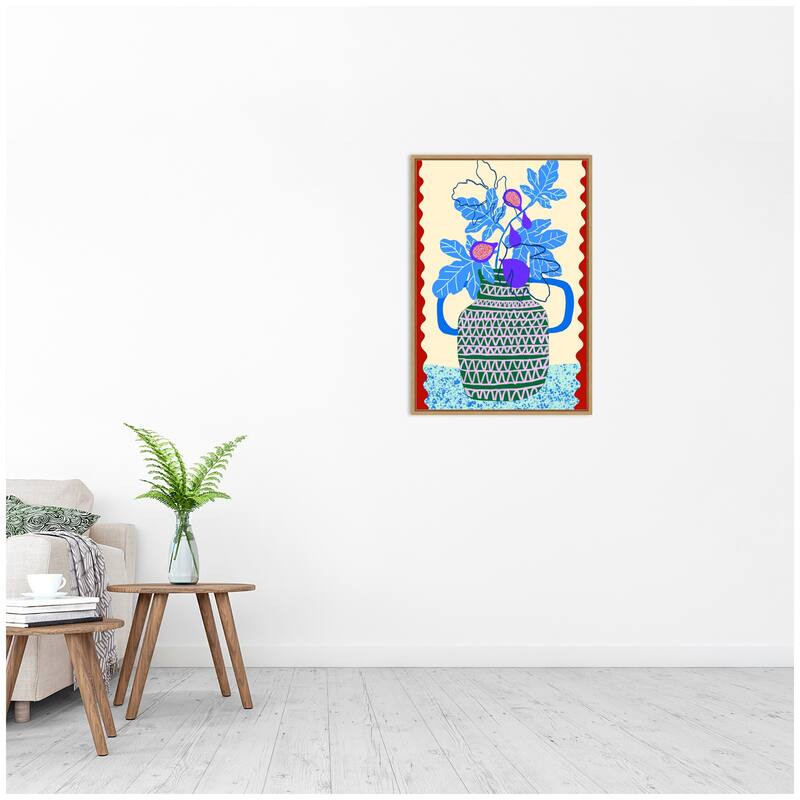 Kate and Laurel Sweet Fig Pot by Teresa Rego Framed Canvas Wall Art Print