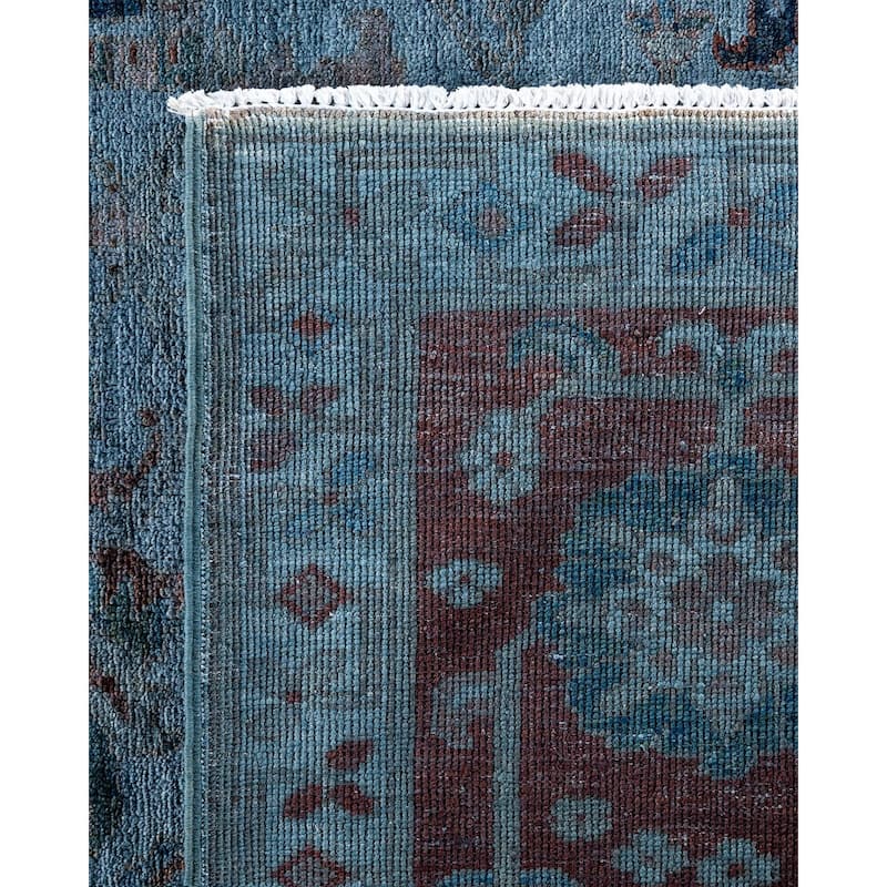 Overdyed, One-of-a-Kind Hand-Knotted Area Rug - Gray - 9' 0" x 11' 7"