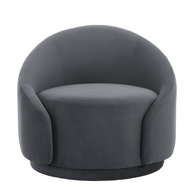 34" Wide 2 Set Velvet/ Boucle Barrel Swivel Chair