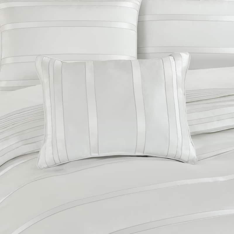 J. Queen New York Calvari Boudoir Decorative Throw Pillow - Accent - Polyester - Platinum