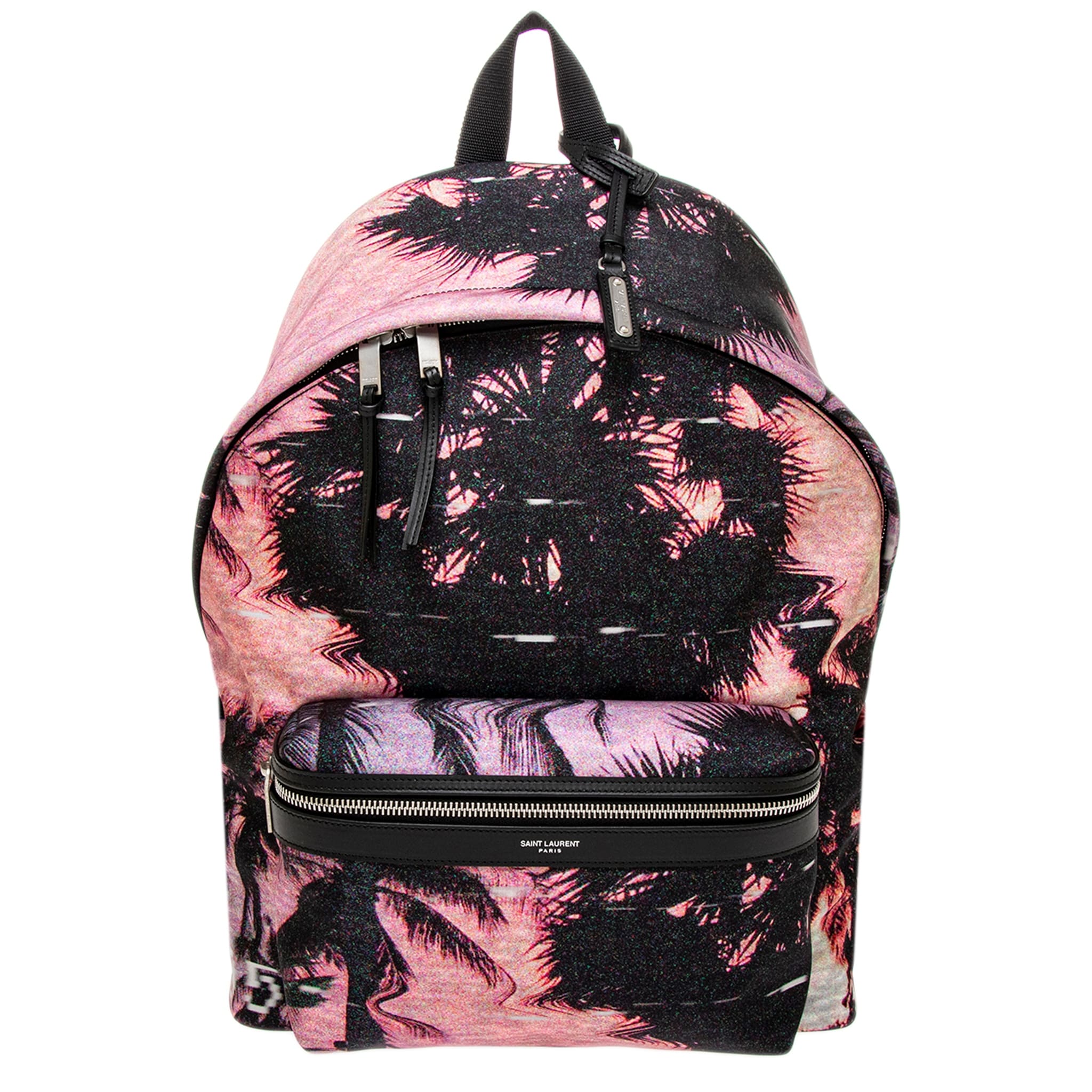 Saint Laurent City Backpack - Pink and Black - Overstock - 43480618