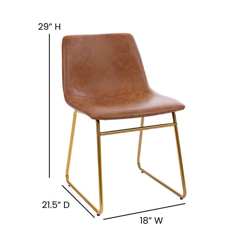 18 Inch Indoor Dining Table Chairs, LeatherSoft Upholstery-Set of 2