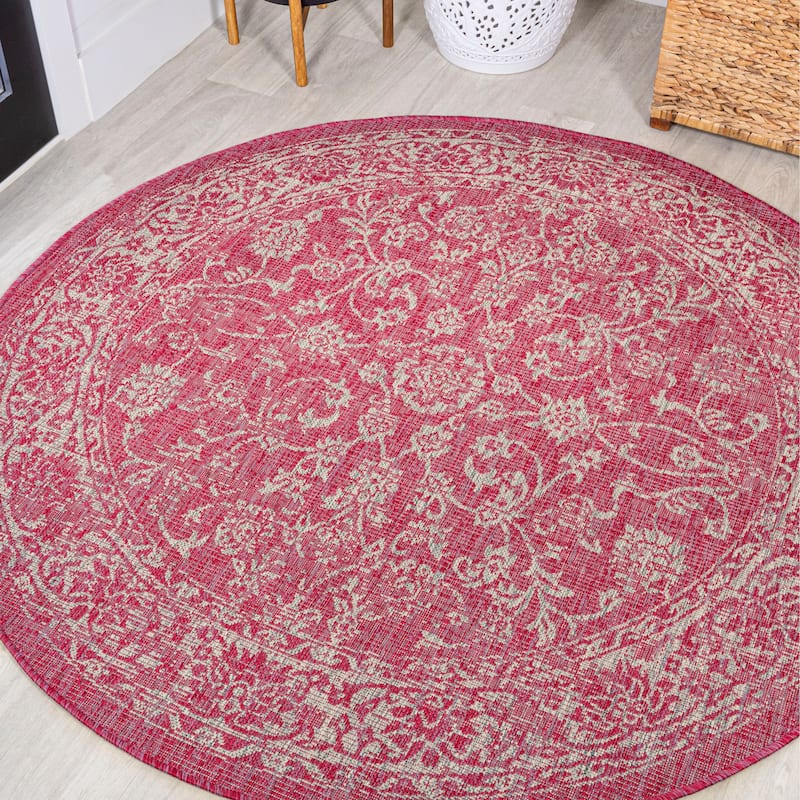 JONATHAN Y Sinjuri Bohemian Textured Weave Floral Indoor/Outdoor Area Rug