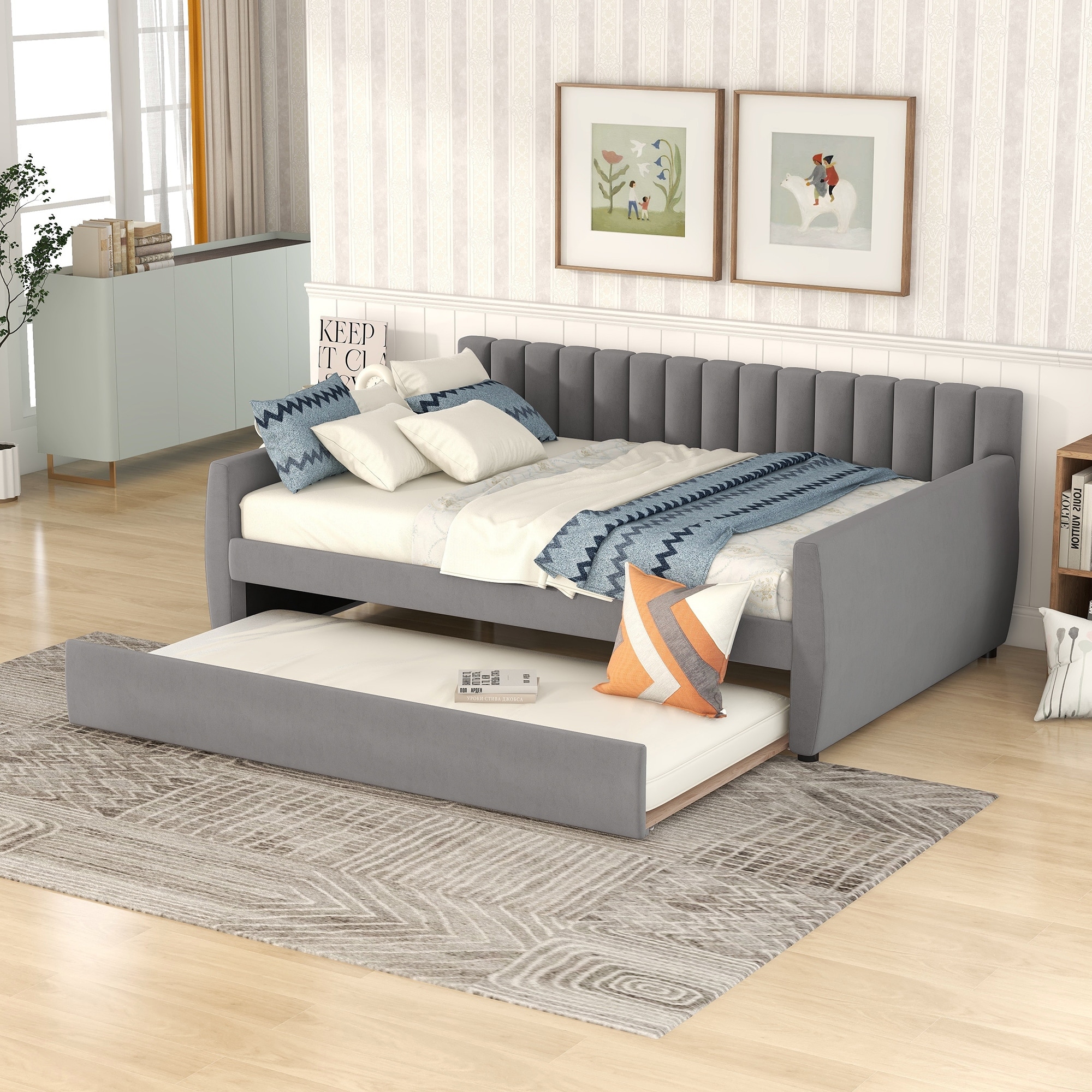 Full size tufted daybed with trundle deals