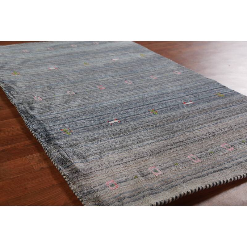 Hand Knotted Oriental 100% Wool Carpet Tribal Tribal Multi-Colored Gabbeh Area Rug - 4' 10'' X 3' 0''