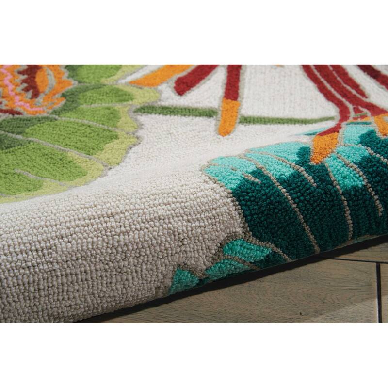 Getuh Abstract Floral Traditional Stain Resistant Area Rug By HomeRoots - 96' X '27' X '0.5