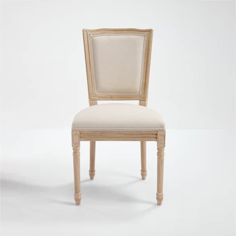 French Dining Chairs Set of 2, Upholstered Chairs with T-shaped Back, Wire drawing and carving techniques ,Disassemblable