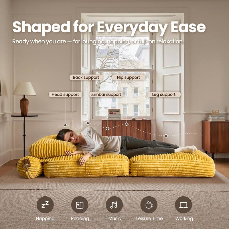 OVIOS Corduroy Foldable ​Compressed Sleeper Sofa