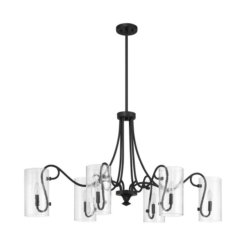 Calgary 6-Light Oval Chandelier in Matte Black - Matte Black