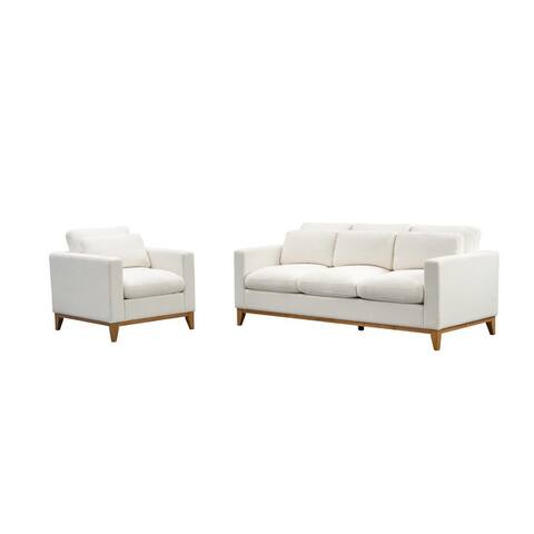 Rosetta Mid-century Modern Upholstered Sofa and Armchair Set