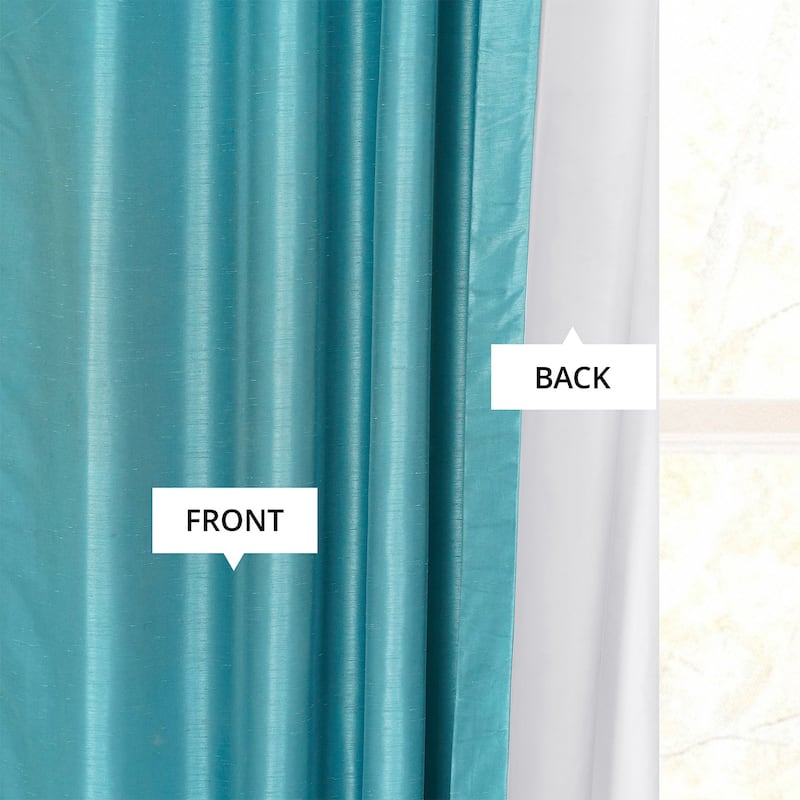 Exclusive Fabrics Vintage Textured Faux Dupioni Silk Room Darkening Curtains (1 Panel)