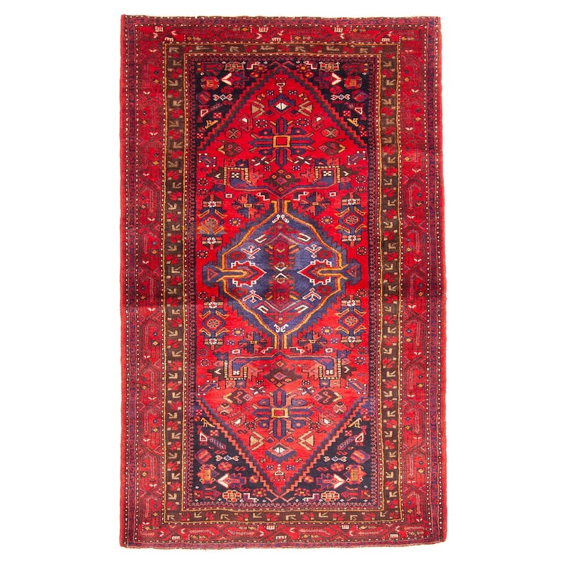 ECARPETGALLERY Hand-knotted Andelz Red Wool Rug - 4'2 x 7'0