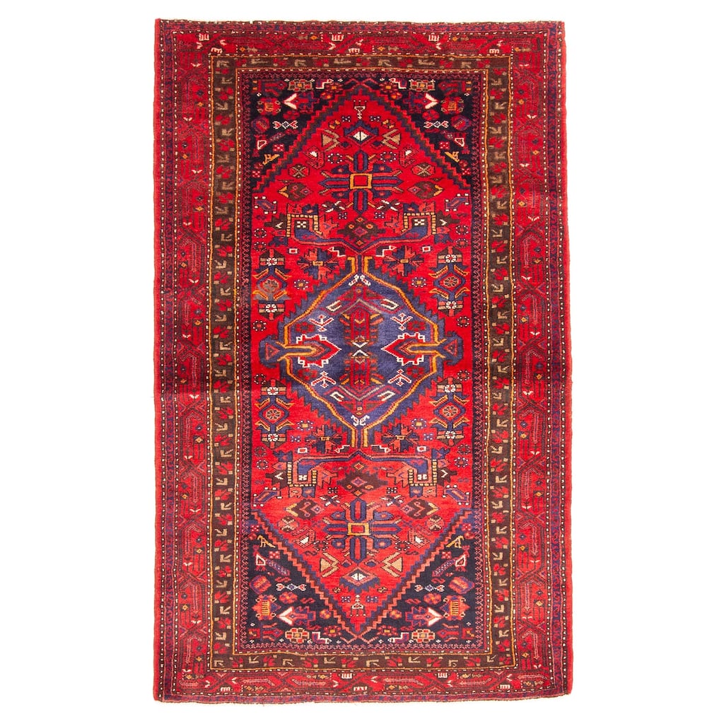 ECARPETGALLERY Hand-knotted Andelz Red Wool Rug - 4'2 x 7'0