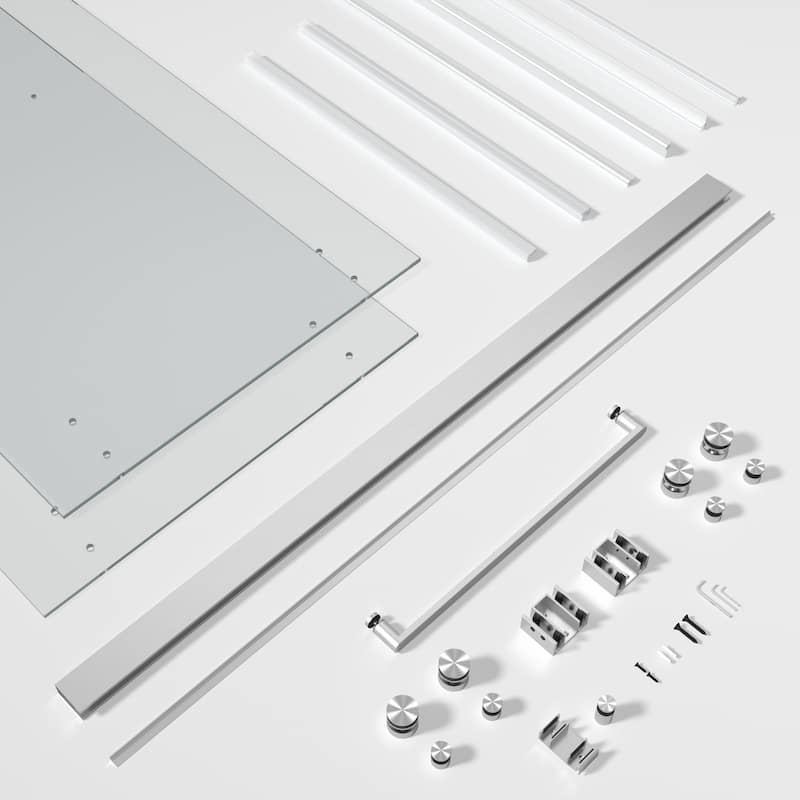 SP Series 62" - 66" W x 77" H Contemporary Frameless Double Sliding Shower Door with 3/8" Clear Tempered Glass