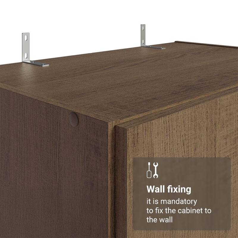 Madesa 2 Door Wardrobe Storage Cabinet with Ample Shelf 31"L