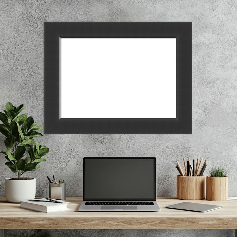 Amanti Art Corvino Black Framed Dry Erase Magnetic Board