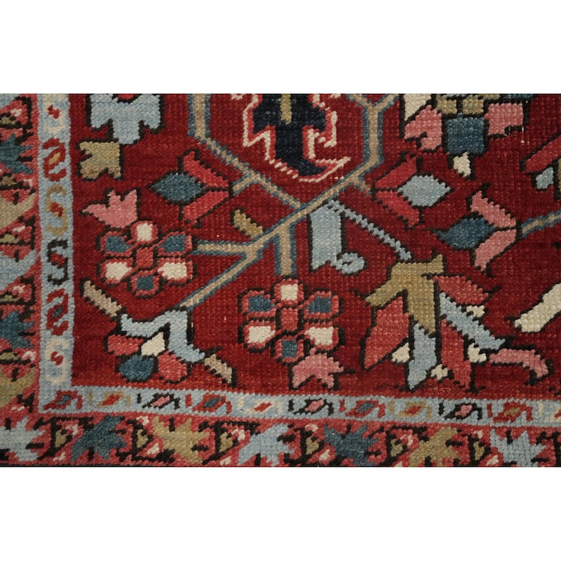 Hand Knotted Oriental 100% Wool Carpet Traditional Geometric Oranges & Rust Heriz (serapi) Area Rug - 6' 3'' X 5' 0''