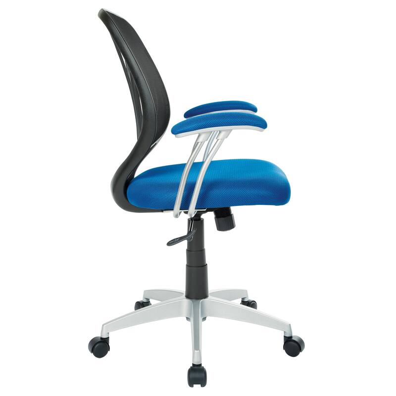 Screen Office Chair with Silver Arms and Base