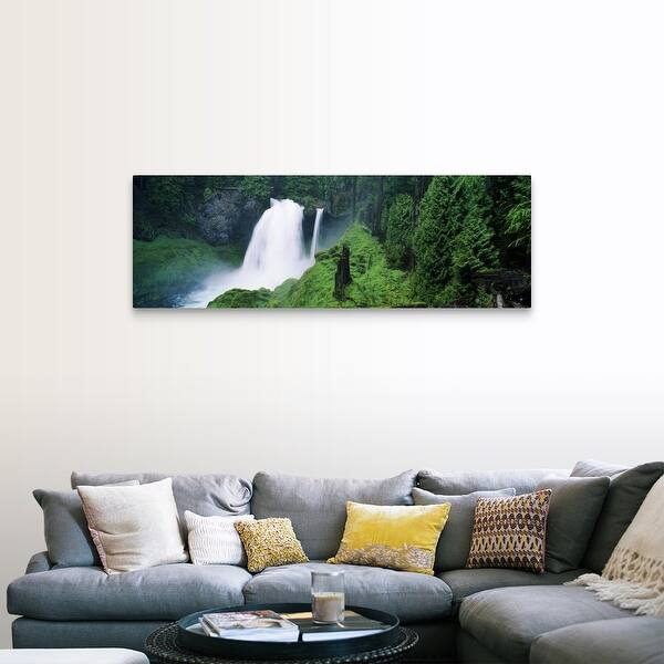 Shop Waterfall In Lush Green Forest Canvas Wall Art Free