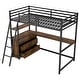 preview thumbnail 18 of 20, Twin Loft Bed with Desk, Shelves, 2 Drawers, LED Light and USB