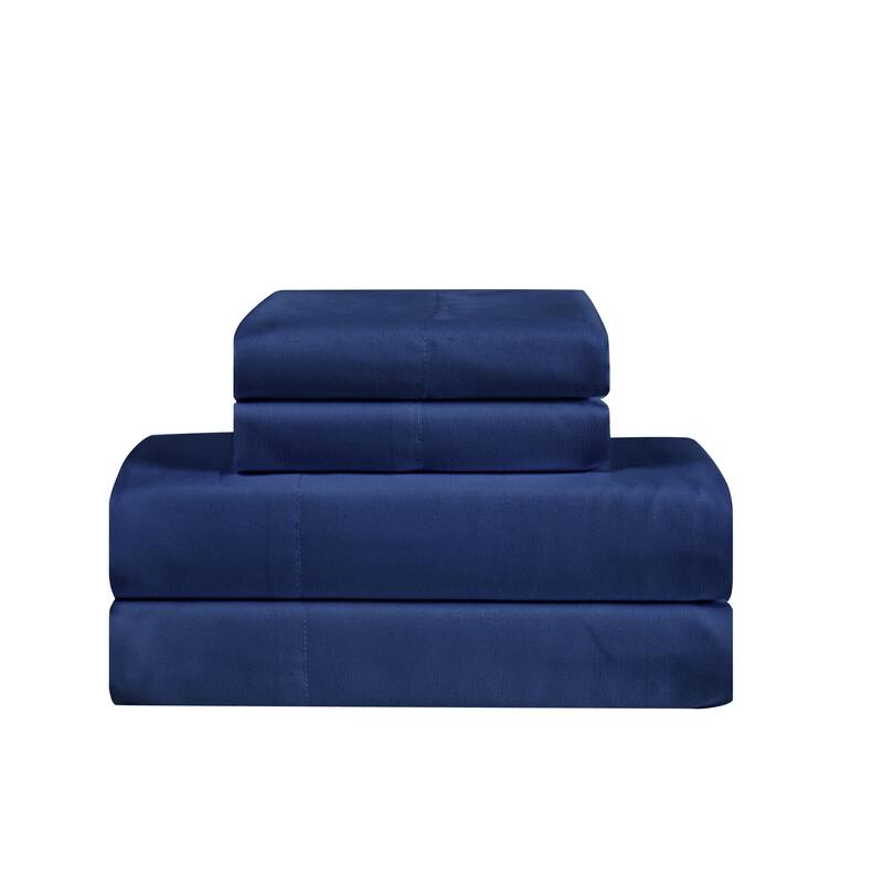 Truly Calm Antimicrobial 4 Piece Sheet Set - Full - Navy