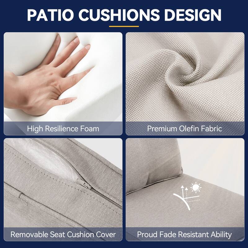 All-Weather Deep Seating Chair Cushions for Patio Chairs
