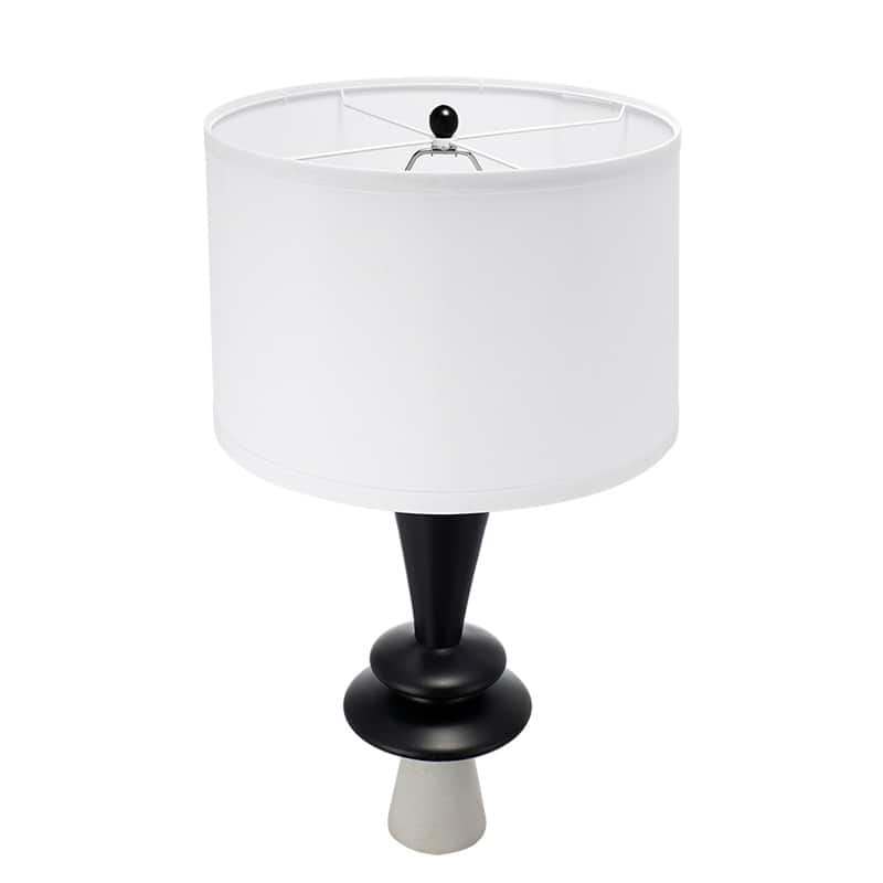 D15x25.7" Round Aluminum Sheet Gold Table Lamp with White Fabric Shade (Lamp Shade Assembly Required)
