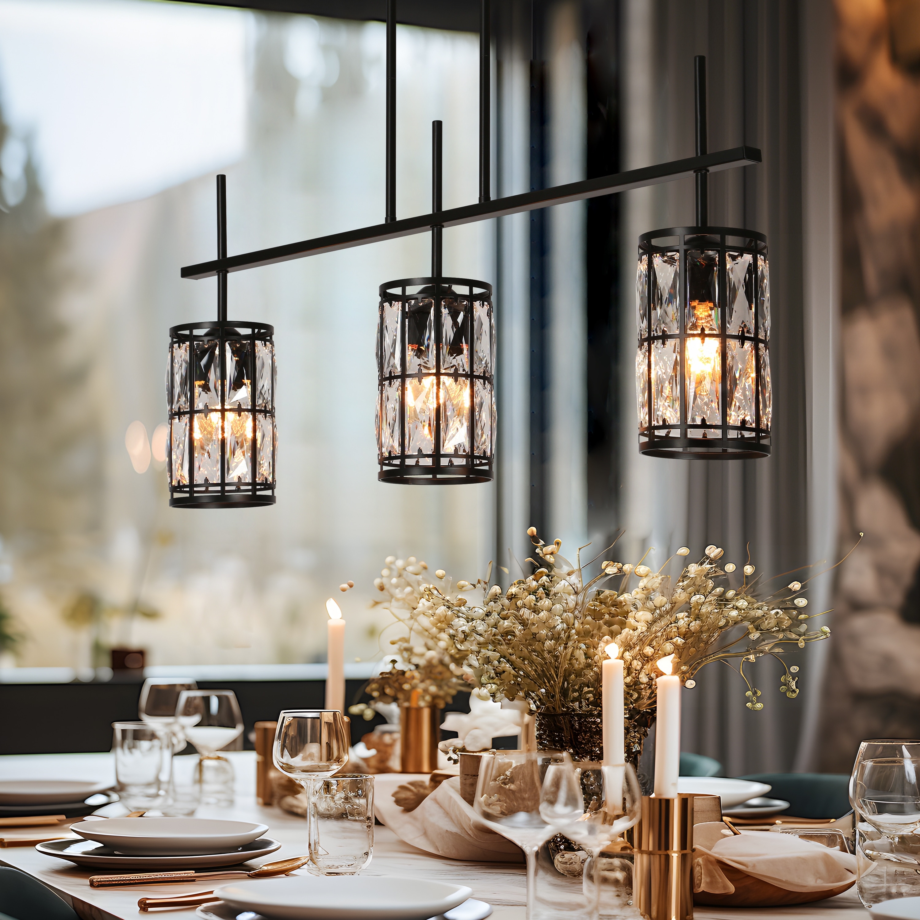 Black kitchen table light top