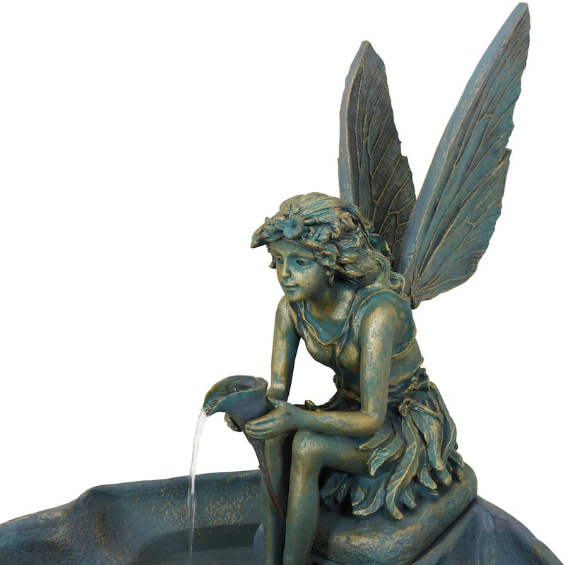 Fairy Shell Outdoor Water Fountain Garden & Backyard Feature - 30"