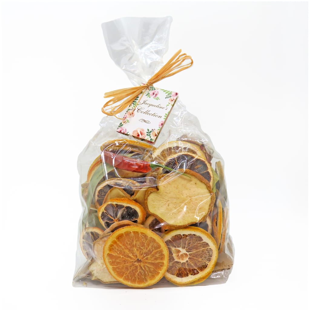 6" 250 Gram Mixed Potpourri Citrus, Sliced Red and Green Apple, Red Chiles, Eucalyptus Leaves - 6 in