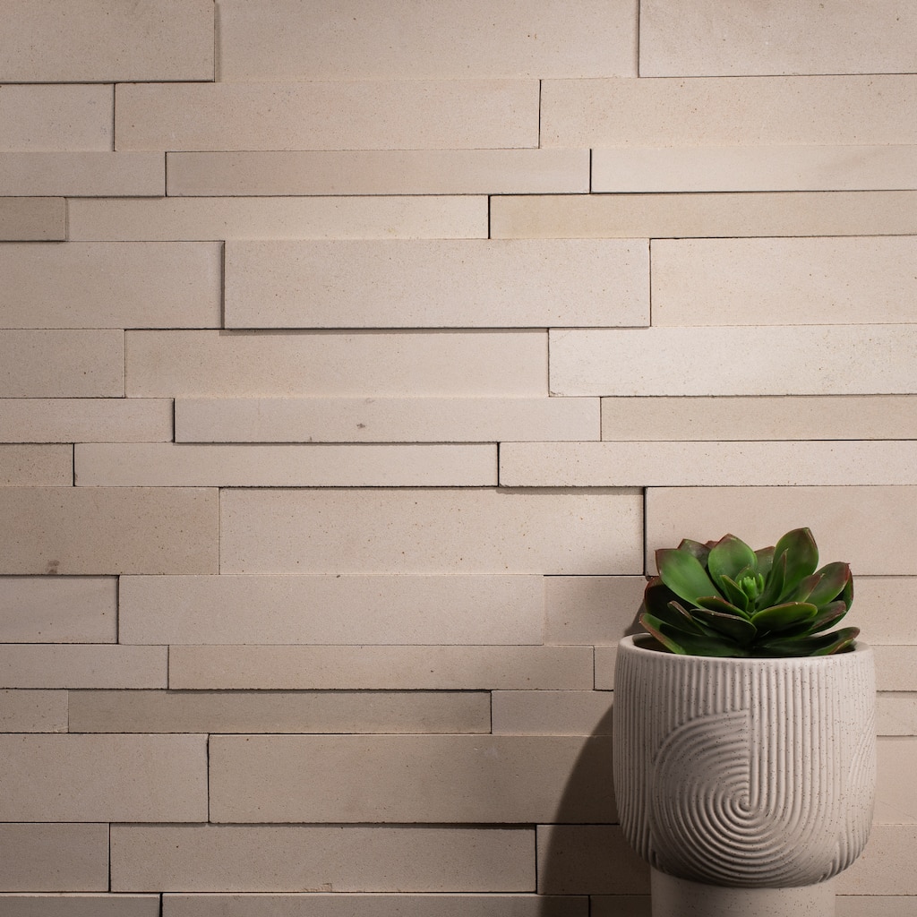 Linear Lines 6.5 in. x 12 in. Island Ivory Honed Limestone Wall Tile