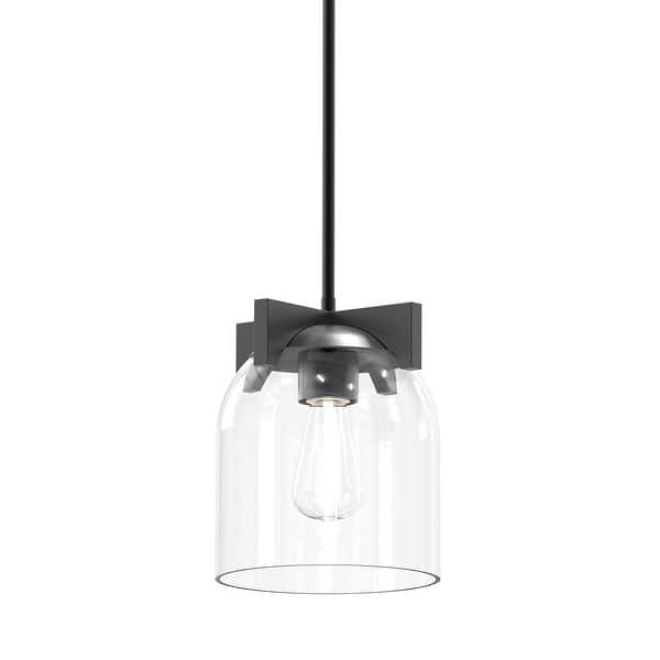 slide 2 of 7, Maxim 21230 Scoop 8" Wide Mini Pendant Black / Clear