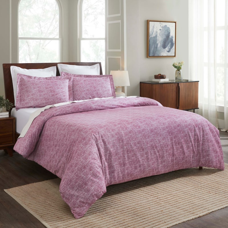 Superior Melange Flannel Cotton Two-Toned Brushed Duvet Cover Set