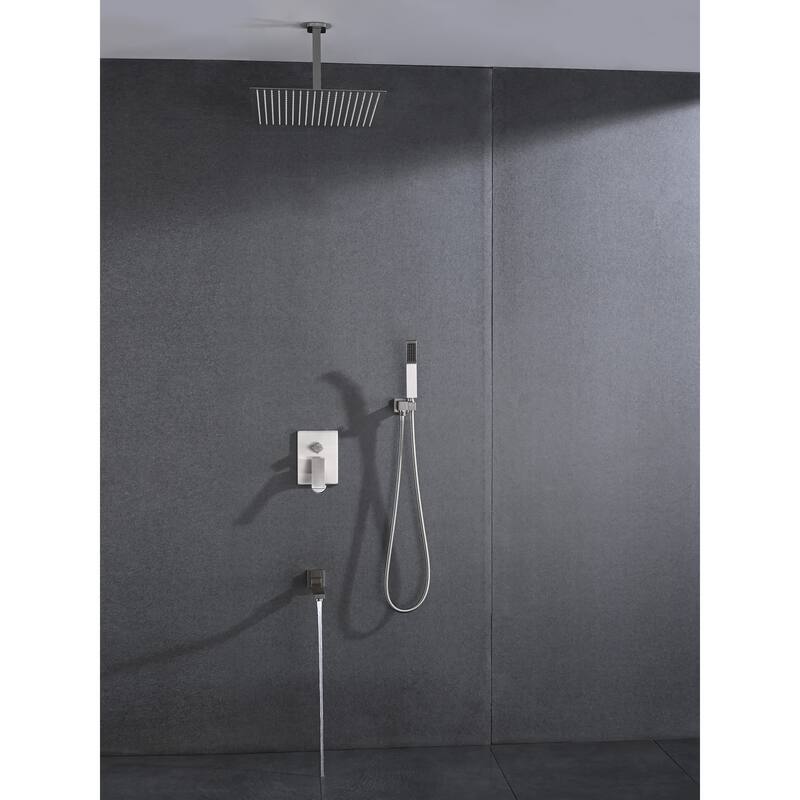 Ceiling Mounted Shower System Combo Set with Handheld and 16"Shower head