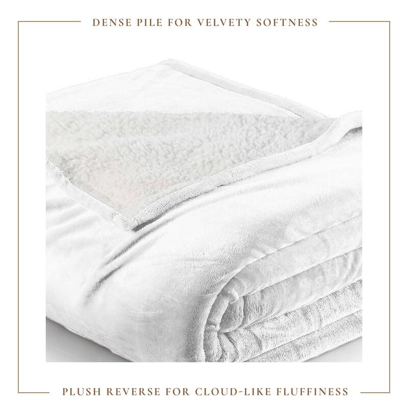 Linery & Co. Velvet Plush Reversible Sherpa Bed Blanket