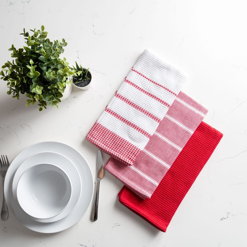 Fabstyles Fouta Cotton Set of 3 Kitchen Towel