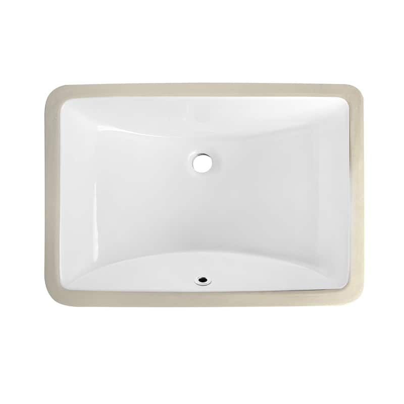 Lyon Rectangular Ceramic Undermount Bathroom Sink with Overflow - 20.9"L x 14.8"W