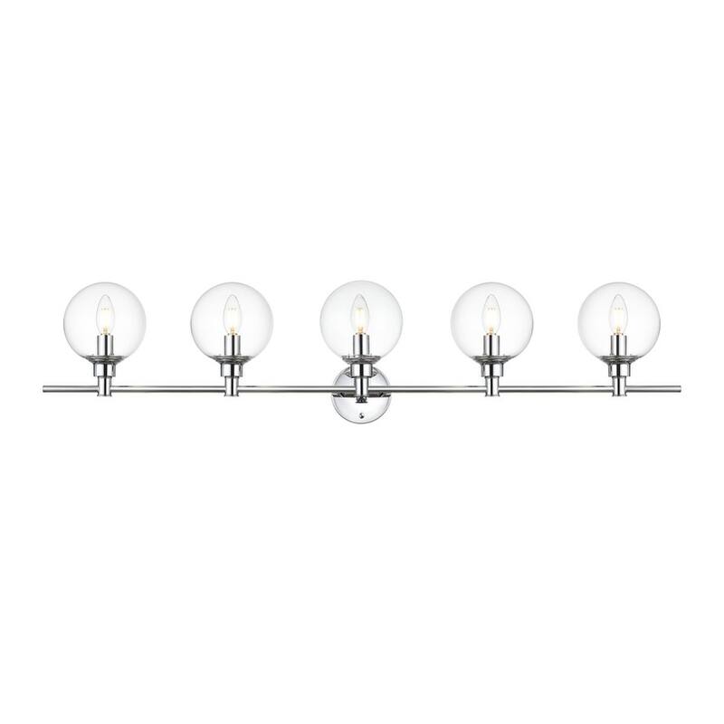 Jaelyin 1 Light Black and Clear Bath Sconce - Chrome - 47