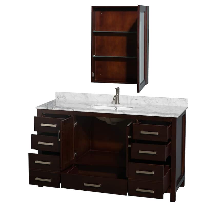 Wyndham Collection WCS141460SUNSMED Sheffield 60" Free Standing Single