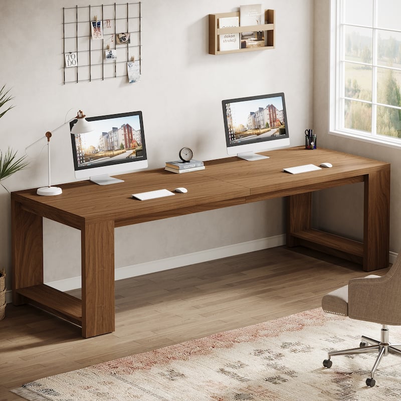 2 Person Desk, 86'' Extra Long Desk, Double Computer Desk Workstation