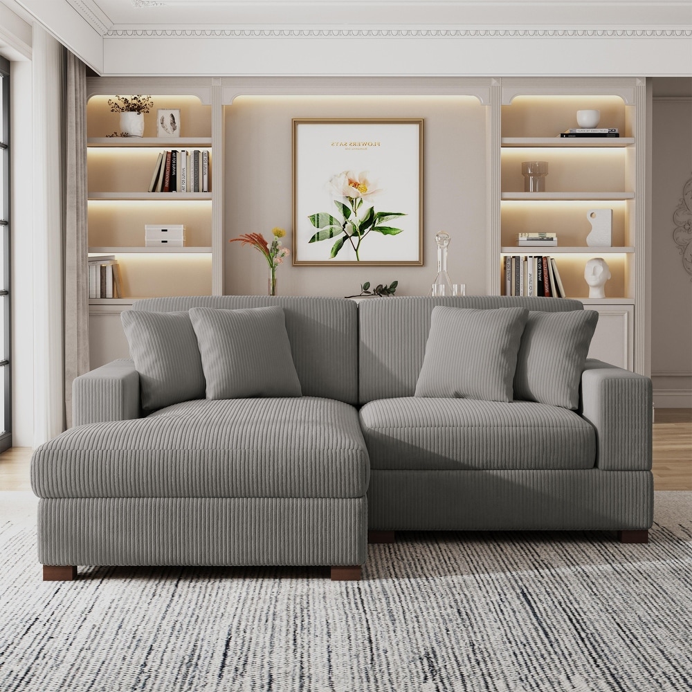 Grey Velvet Symmetrical Sectional Sofas Bed Bath Beyond