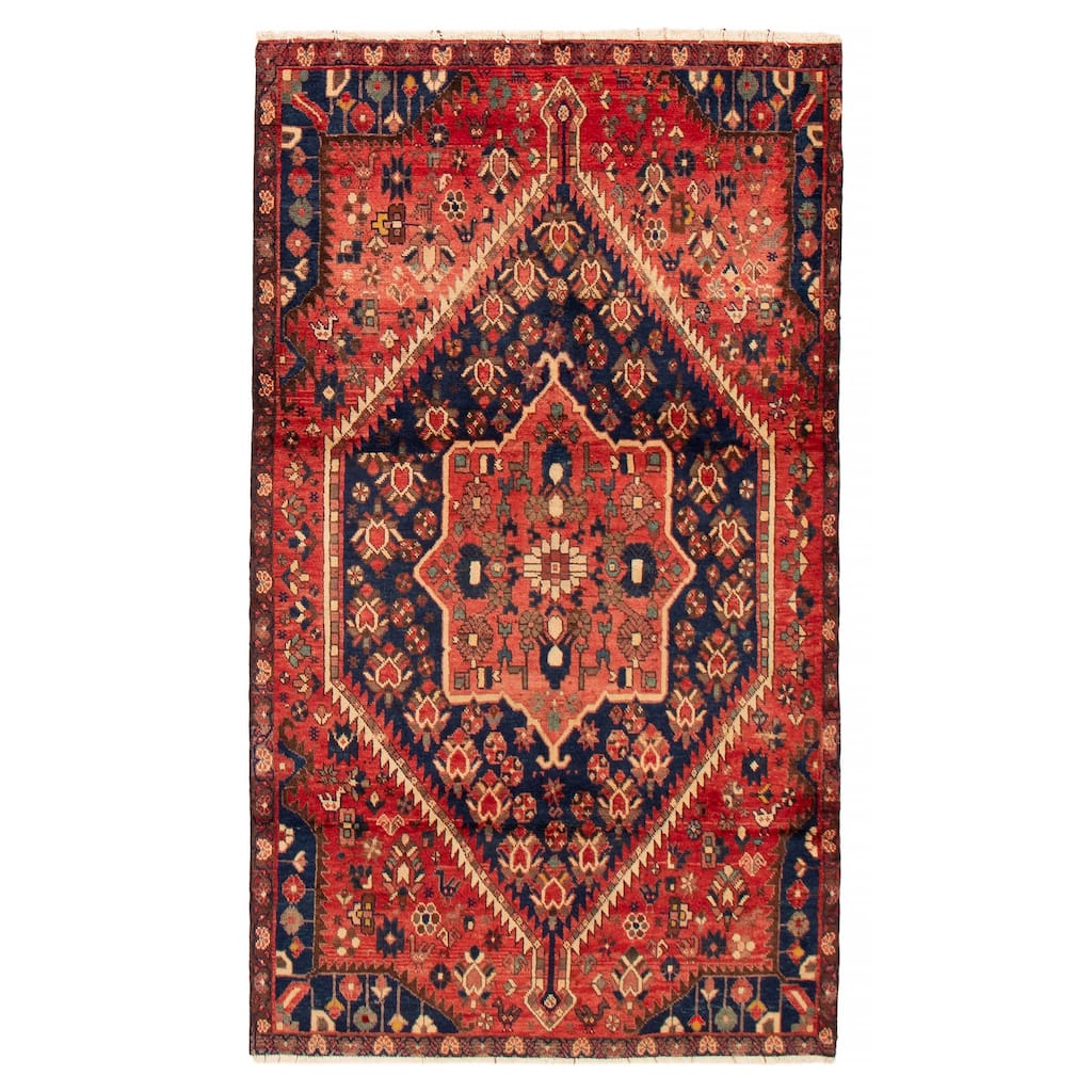 ECARPETGALLERY Hand-knotted Andelz Red Wool Rug - 4'8 x 8'4