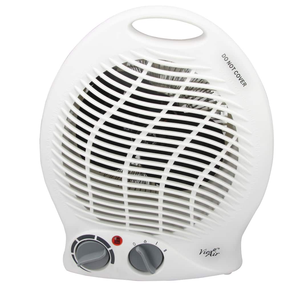 1500W Compact 2 Speed Indoor Use Fan Heater with Adjustable Temperature in White