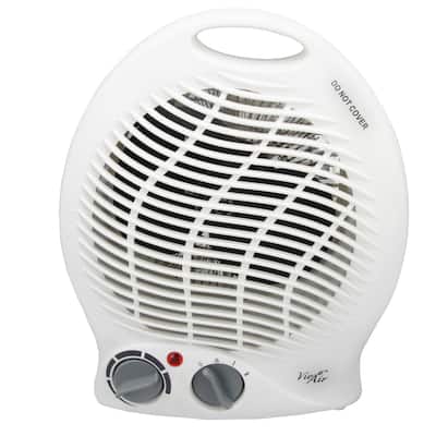 Vie Air 1500W Portable 2-Settings White Home Fan Heater w Thermostat