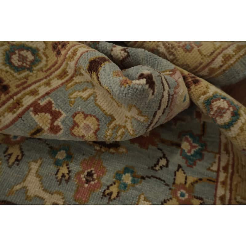 Hand Knotted Oriental 100% Wool Carpet Traditional All-Over Navy Blue & Blues Ziegler Area Rug - 4' 0'' X 2' 0''