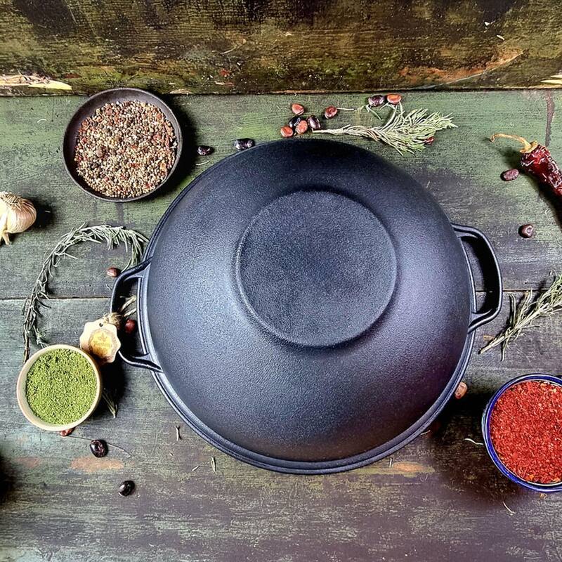Cast Iron Asian Cauldron (Kazan) for Jambalaya,Pilaf w/ Pan Lid