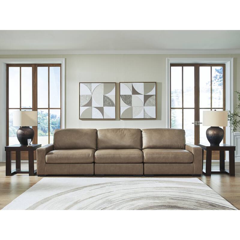 Signature Design by Ashley Veronella Brown 3-Piece Sectional Sofa - 133"W x 39"D x 44"H